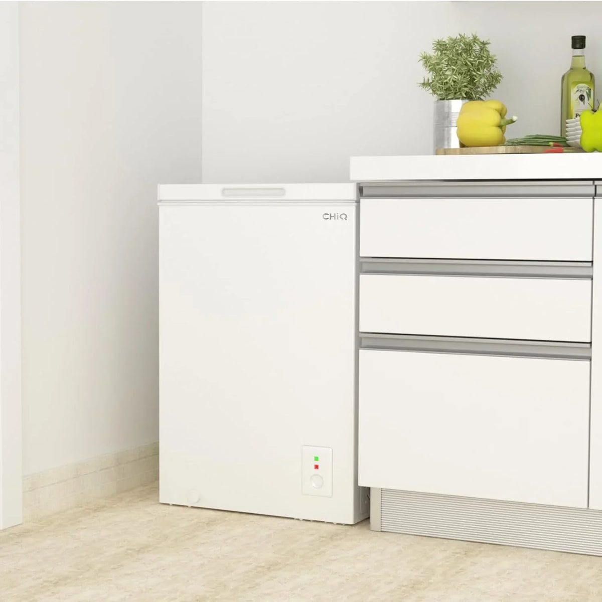 Congelador horizontal FCF98DE 99 L con función de congelación rápida, iluminación LED, 39 dB, 4 estrellas, independiente