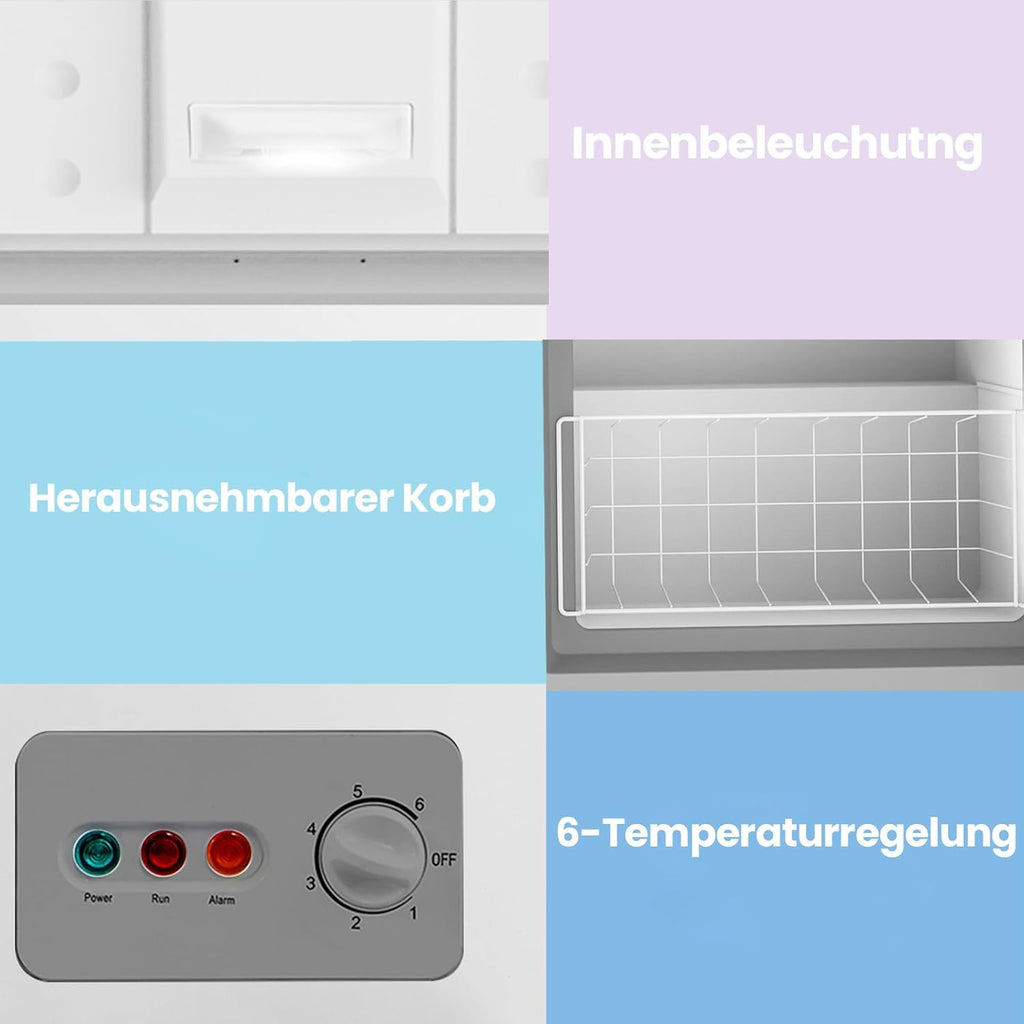 Congelador horizontal Comfee RCC201WH6(E) / 82 kWh/año / 85 cm de altura / 200 L / Compresor Inverter / 41 dB bajo nivel sonoro / Adecuado para diversos escenarios de uso / Termostato ajustable / Blanco