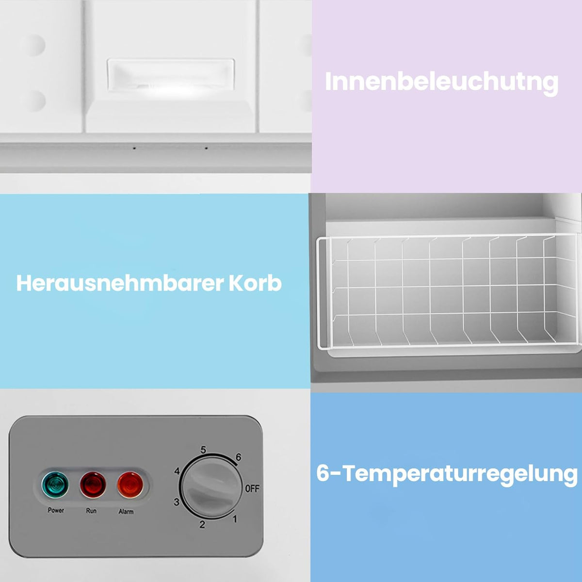Congelador horizontal Comfee RCC201WH6(E) / 82 kWh/año / 85 cm de altura / 200 L / Compresor Inverter / 41 dB bajo nivel sonoro / Adecuado para diversos escenarios de uso / Termostato ajustable / Blanco