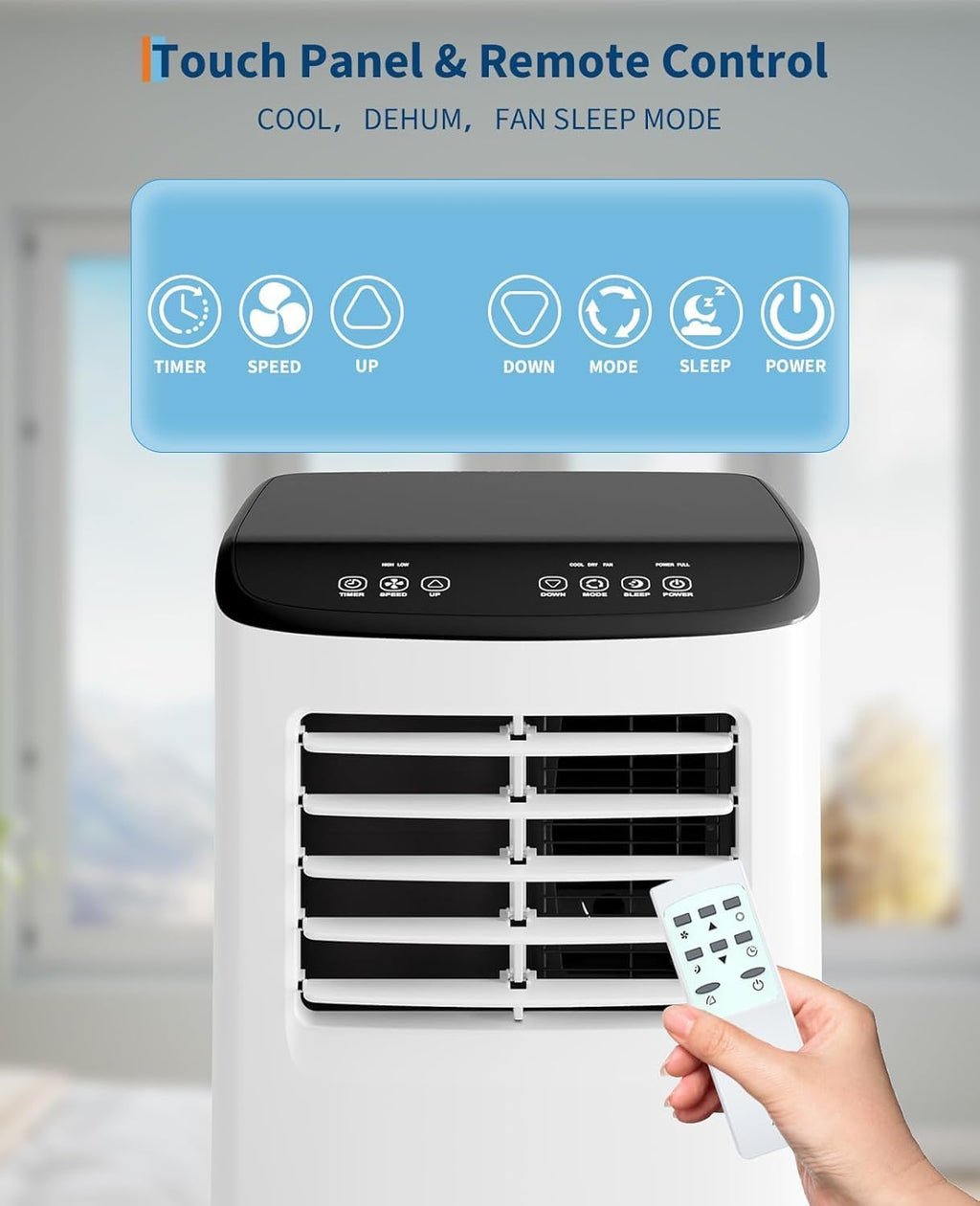 Garvee 8,000 BTU Portable Air Conditioner, 3-in-1 Portable AC Unit with Remote Control, Cool, Dehumidifier & Fan Modes for Rooms up to 350 sq.ft, with Sleep Mode, 24 Hours Timer, and Window Kit