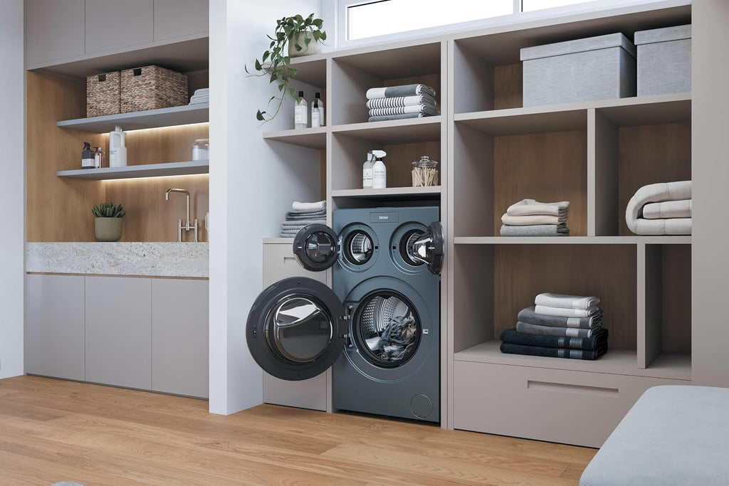 Lavadora Haier MultiWash 10+1+1kg I 3 tambores I Clase energética A, 1400 rpm, motor inverter, programa automático, higiene UV, dosificación automática, Aquastop I HAMQD 410CBL9GN-84