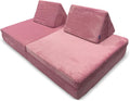 Sofá de juegos Bruni de pana para niños en color rosa: sofá XXL grande para la habitación infantil, sofá cama con funda de pana suave extraíble, diseñado en Austria