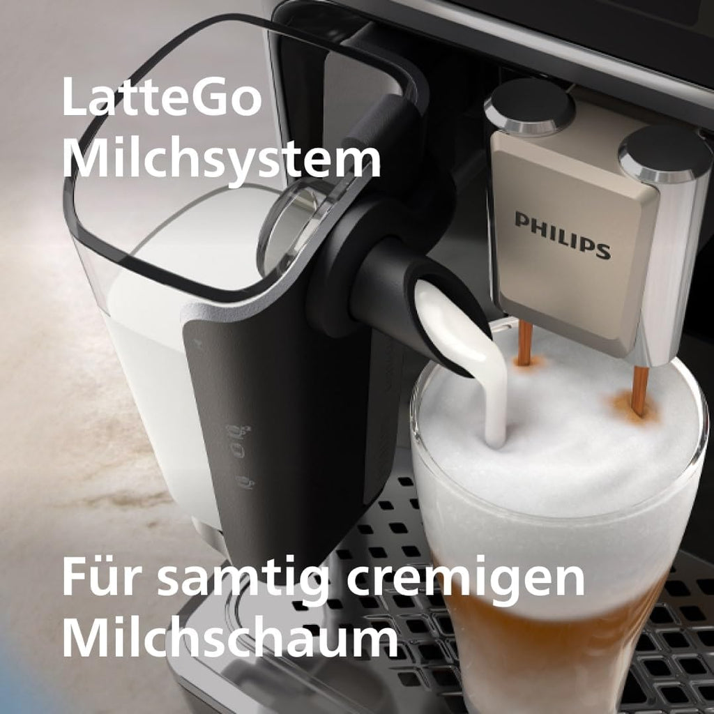 Cafetera superautomática Philips Serie 5500 – Sistema de leche LatteGo, 20 especialidades de café frías y calientes, 40% más silenciosa con SilentBrew, QuickStart, gris (EP5544/50)