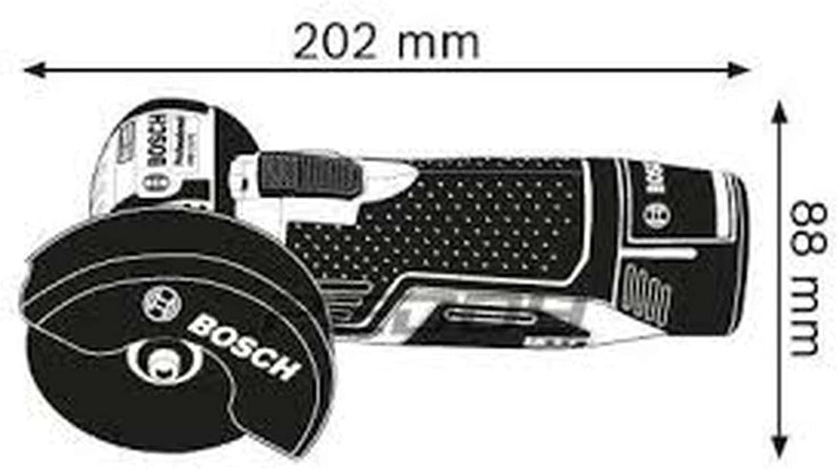 Amoladora angular a batería Professional 12V GWS 12V-76 (incluye 2 baterías de 3.0 Ah, cargador rápido GAL 1230 CV, 1 disco Carbide Multi Wheel, 2 discos de corte Expert for Inox, L-BOXX 2)
