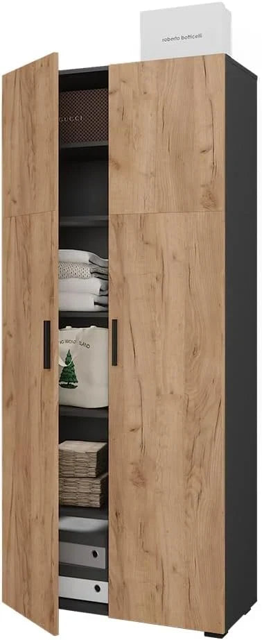 Armario universal Vicco Ingo, antracita/roble dorado, 80 x 183,8 cm