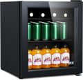 Mininevera silenciosa HCK de 48 L, pequeño refrigerador de 0-15 °C para dormitorio, puerta de cristal transparente, minibar para cocina, negro