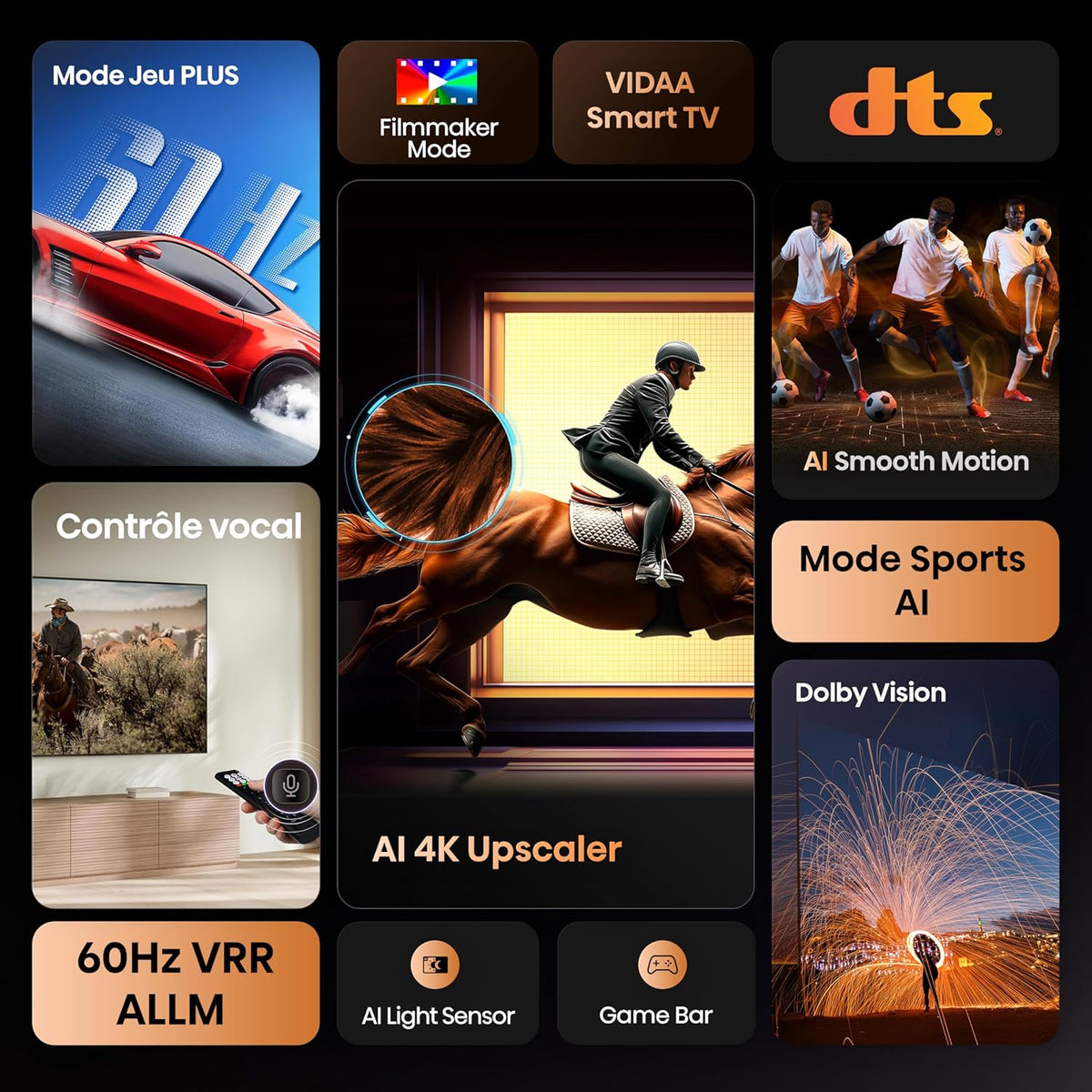 Smart TV Hisense de 65 pulgadas 65A6Q 4K UHD, Dolby Vision, HDR, VIDAA con Youtube, Netflix, Disney+, Channel+ (Modelo 2025)