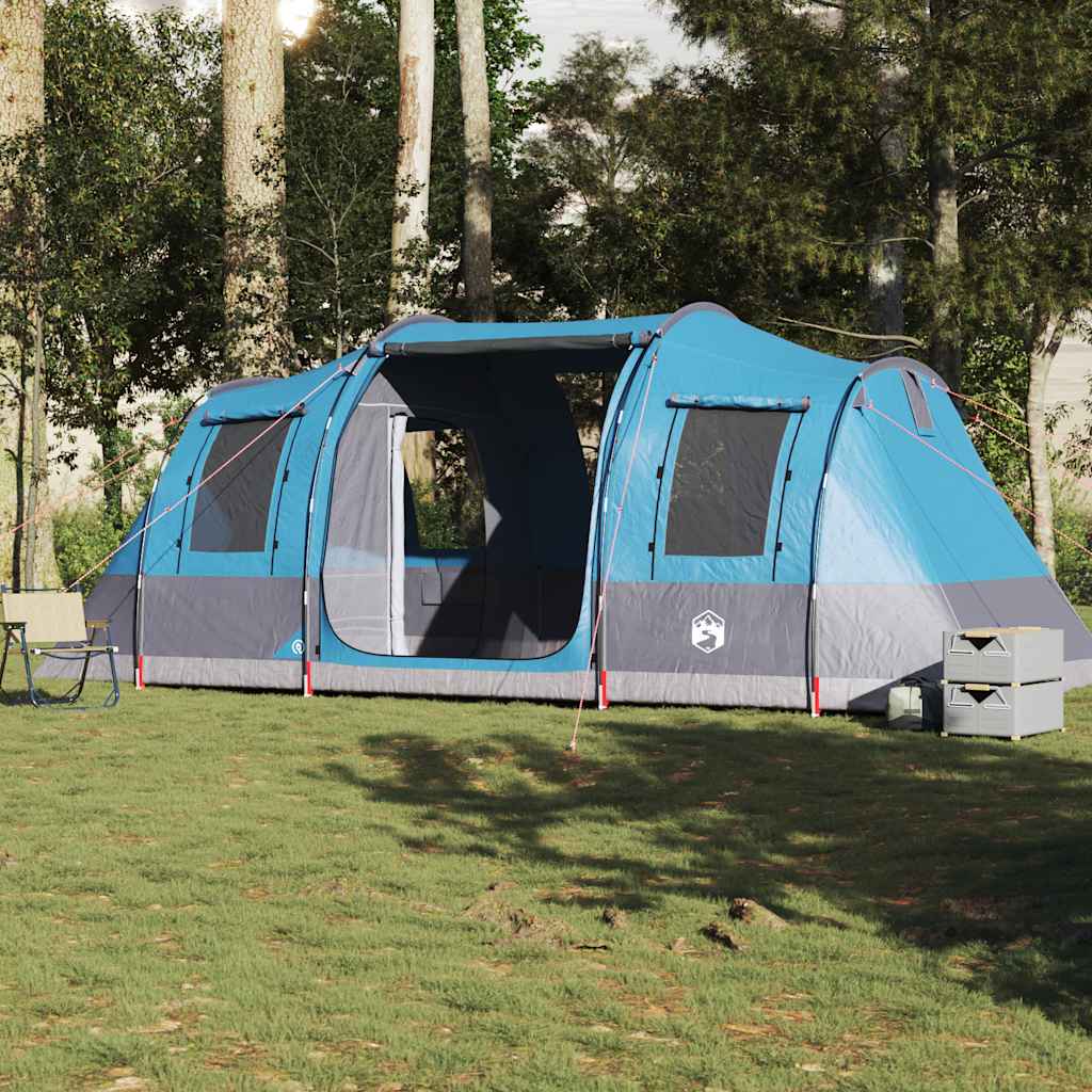 Tienda de campaña túnel para 4 personas impermeable azul 2025 V6491
