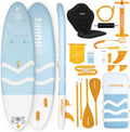 Tabla de Stand Up Paddle HUIIKE con accesorios, remo, aletas, correa, bomba y mochila. Tabla de SUP inflable de gran estabilidad y resistencia. Convertible en kayak, 305-365 cm, soporta 130-170 kg.
