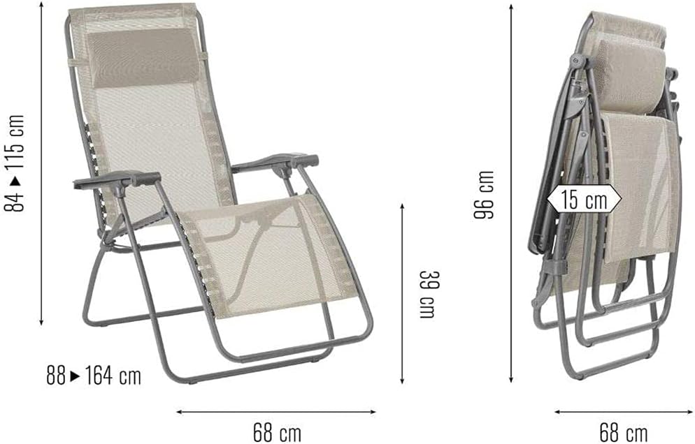 Tumbona relax Lafuma, plegable y ajustable, RSXA Clip, Batyline, color: Seigle, LFM2035-8548