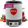 WECK Einkochautomat WAT14 (Serie Finale) esmaltado con termostato de precisión – Olla para conservas de 29 L, calentador de vino caliente, extractor de jugos al vapor, autoclave para conservas – Hecho en Alemania, alta calidad y versátil
