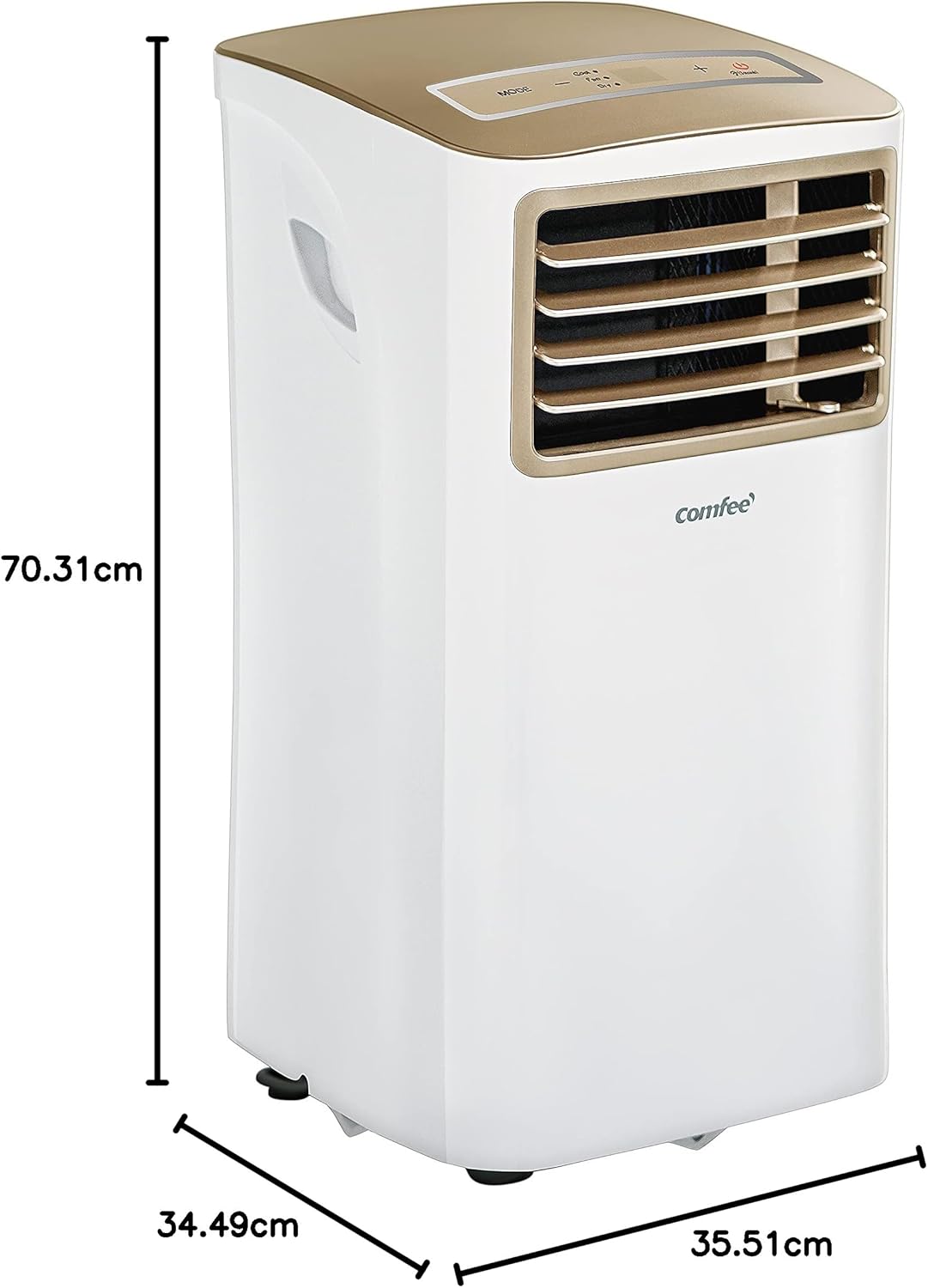 Aire acondicionado portátil Comfee MPPH-09CRN7, 9000 BTU 2,6kW, refrigeración, ventilación y deshumidificación, para habitaciones de hasta 88m³ (33㎡), aire acondicionado portátil con tubo de escape