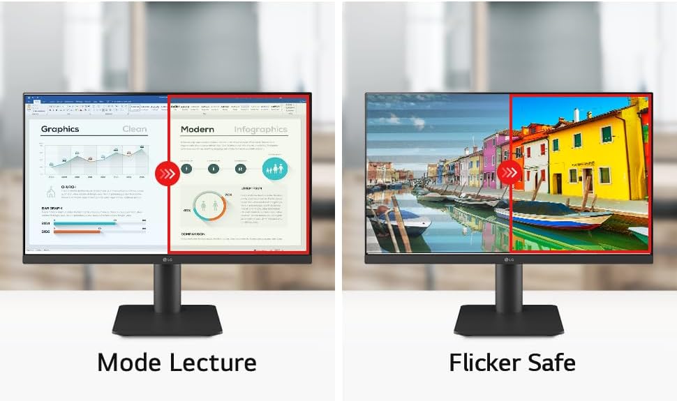 LG Standard 24MS550-B.AEU Monitor de PC para oficina 24" - Panel IPS resolución FHD (1920x1080), 5ms GtG 100Hz, NTSC 72% (CIE1931), inclinable, ajustable en altura