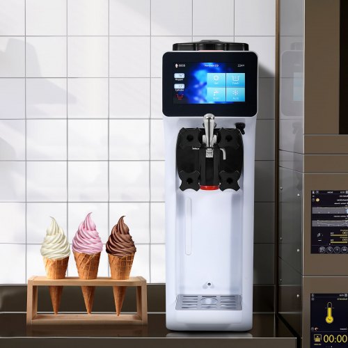 Máquina de helado soft, 10 l/h, rendimiento, sabor único, encimera
