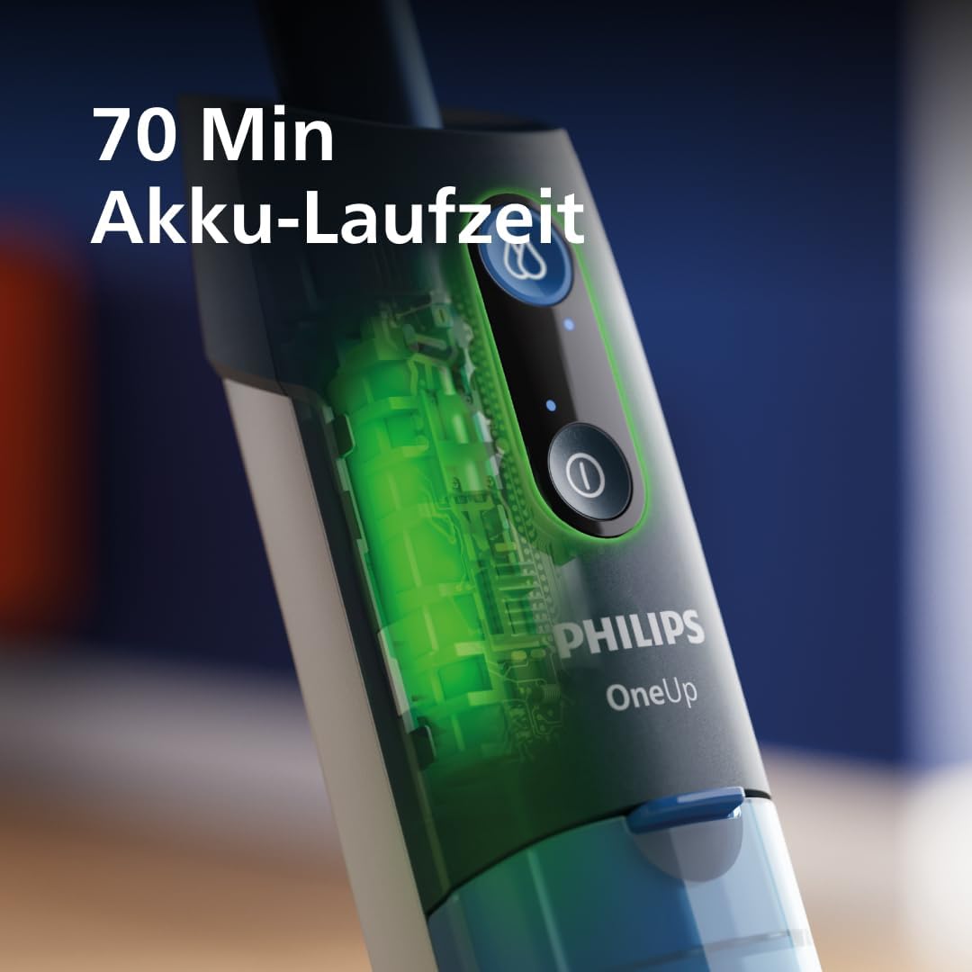 Mopa eléctrica Philips serie 5000 OneUp: suelos 2 veces más limpios², fregado 2 veces más rápido, dos ajustes de humedad para suelos duros y delicados, inalámbrica con articulación giratoria de 360° (XV5113/01)