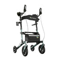 Andador con soporte para antebrazos H1160 para artritis, con asiento y respaldo, aluminio, ruedas macizas de 10 pulgadas, altura regulable, hasta 136 kg, plegable