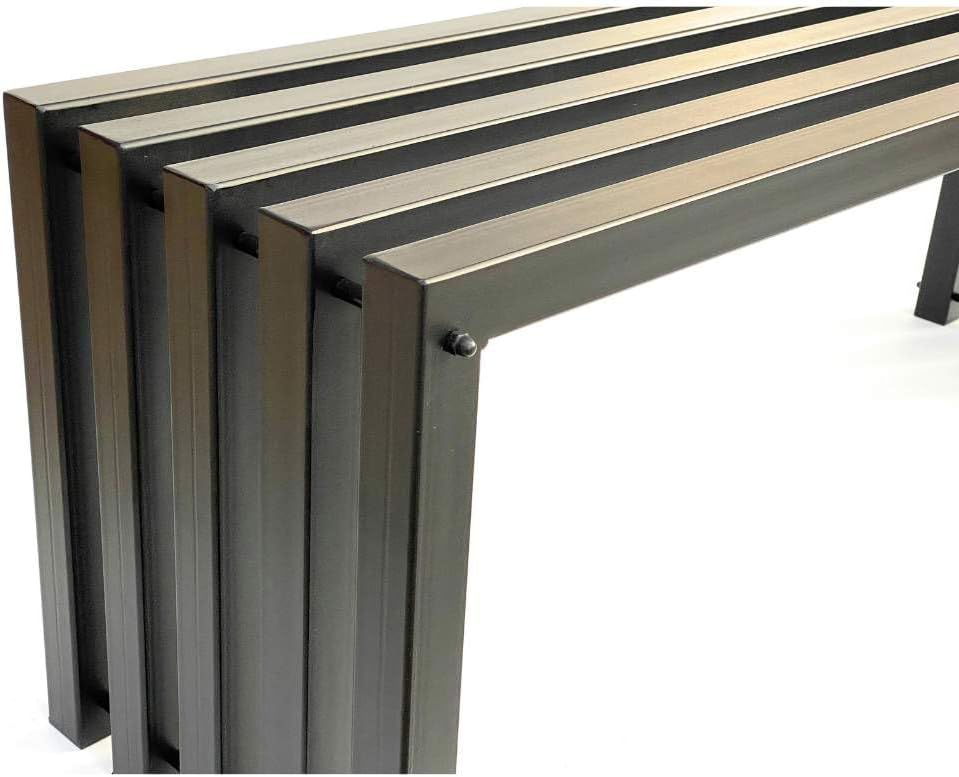 DanDiBo Banco de jardín resistente a la intemperie de metal para exteriores, color negro, 96245 Ida, 120 cm, banco de asiento, banco de jardín, banco de parque, hierro