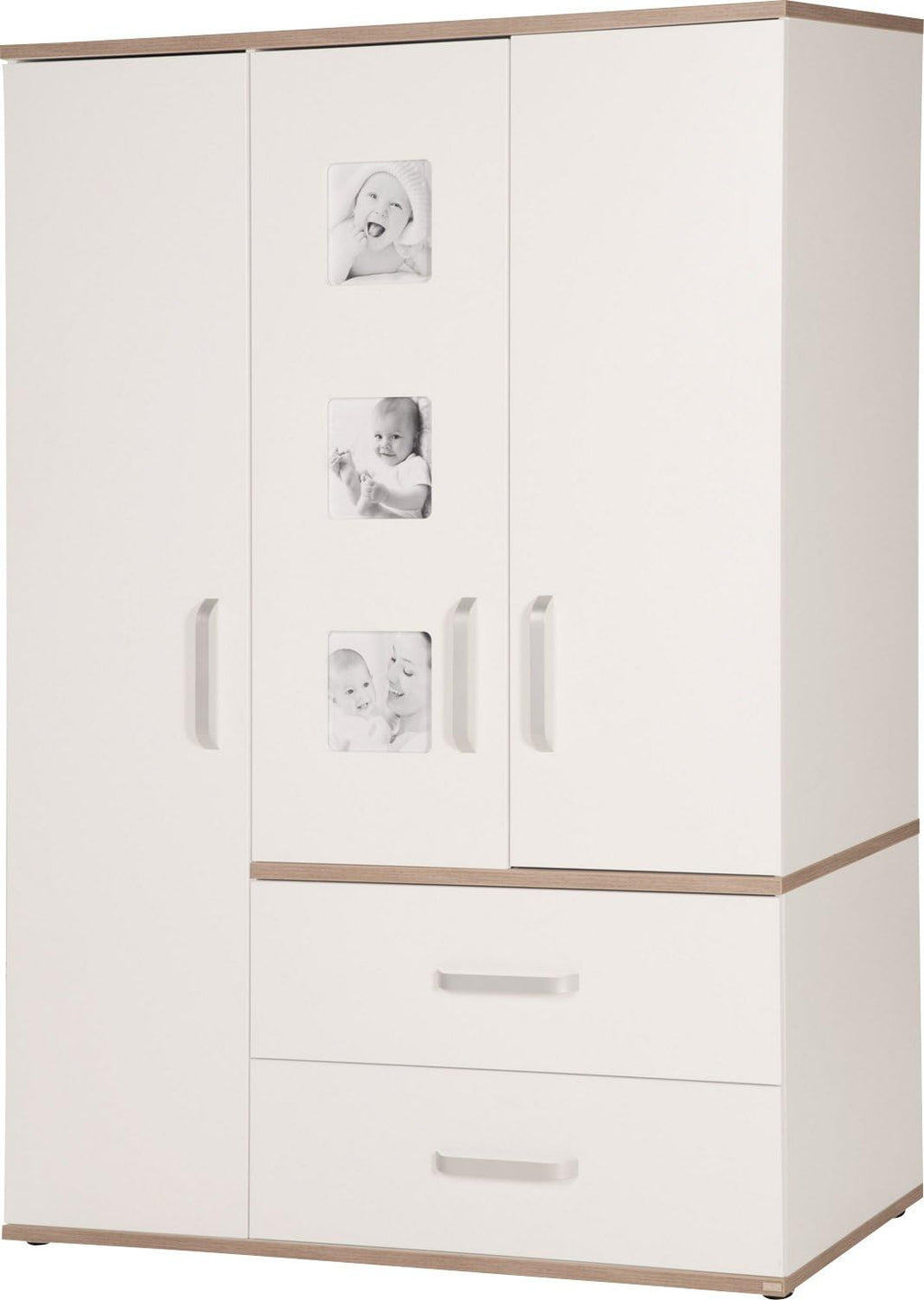Set de muebles infantiles roba 'Pia', 3 piezas, incluye cuna 70x140 cm, cómoda cambiador, armario, blanco